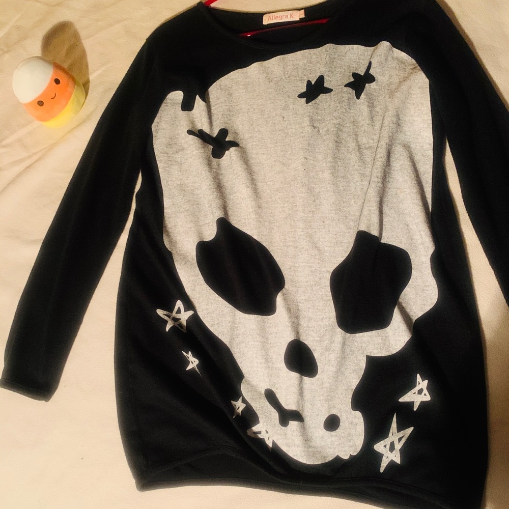 Long skull design shirt dress